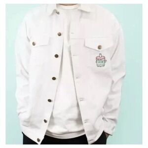 Pusheen Box‎ Exclusive 2023 Lightweight White Denim Jacket Women's Size M NWT